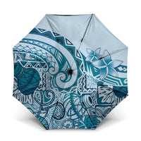 Aloha Hawaii Tapa Umbrella Cool Turquoise Hawaiian Ipu LT7 One Size Folded 11.42 inch Opened Diameter 37.4 inch Turquoise - Polynesian Pride