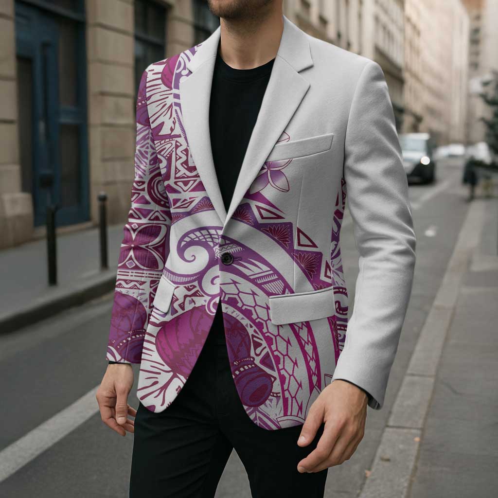 Aloha Hawaii Tapa Blazer Vibrant Fuchsia Hawaiian Ipu - Polynesian Pride