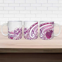 Aloha Hawaii Tapa Ceramic Mug Vibrant Fuchsia Hawaiian Ipu LT7 - Polynesian Pride