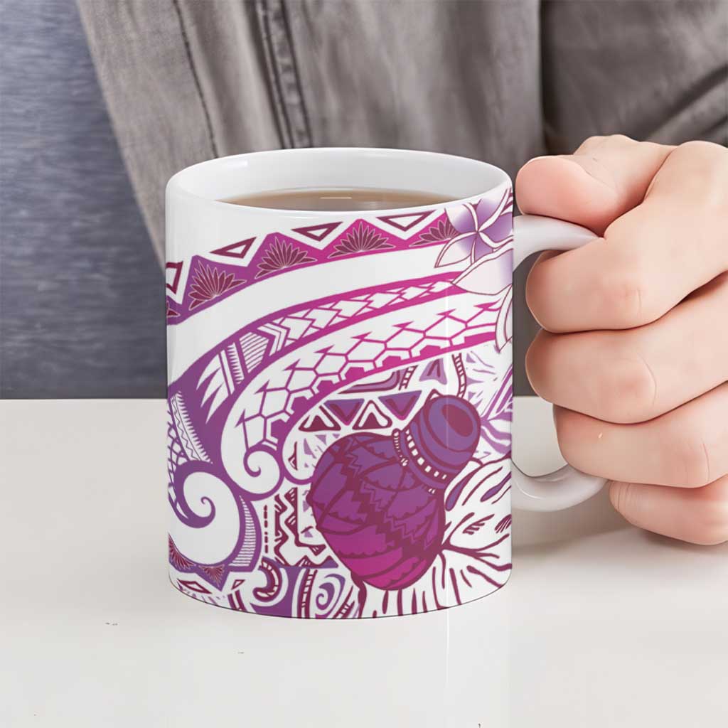 Aloha Hawaii Tapa Ceramic Mug Vibrant Fuchsia Hawaiian Ipu LT7 - Polynesian Pride
