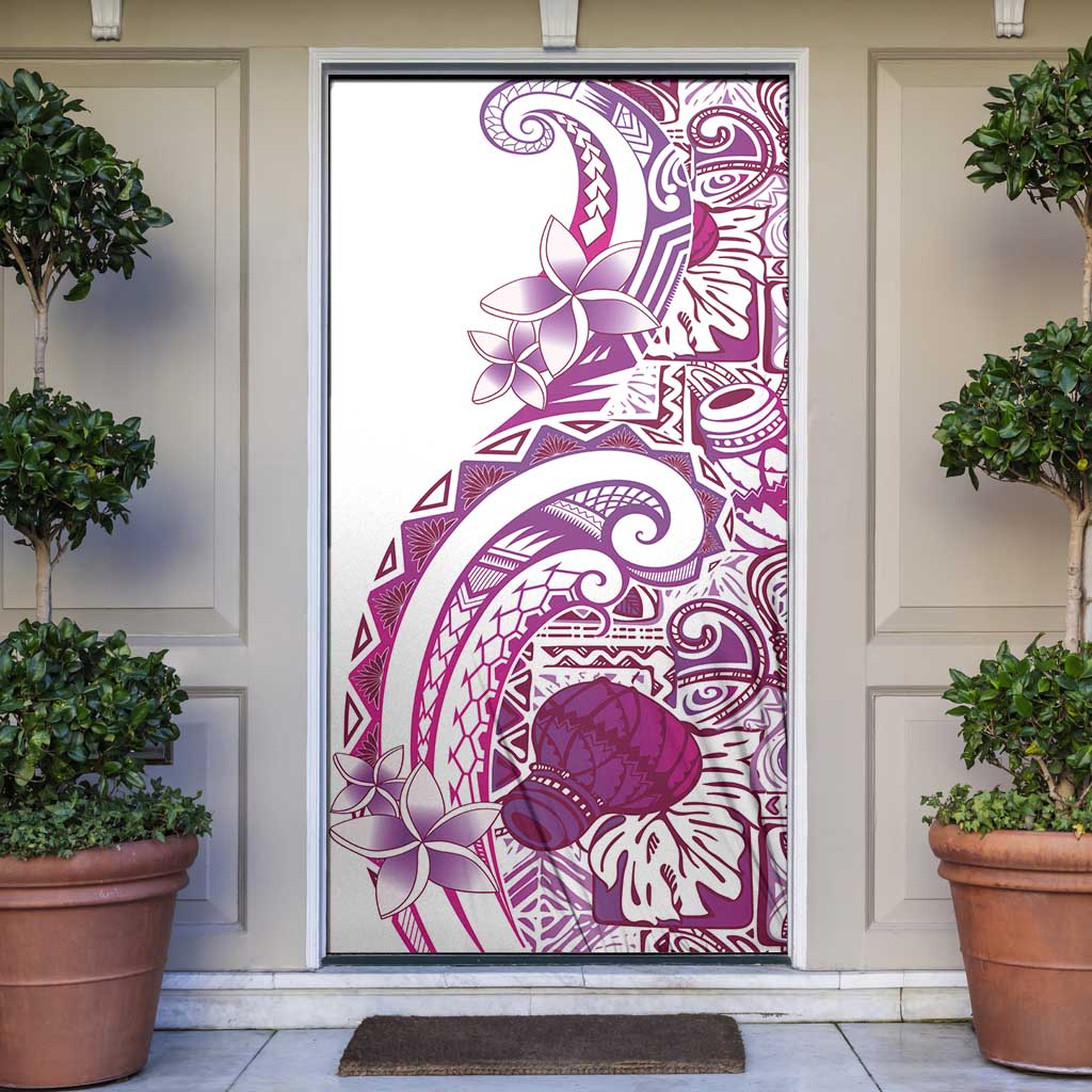 Aloha Hawaii Tapa Door Cover Vibrant Fuchsia Hawaiian Ipu LT7 Fuchsia - Polynesian Pride