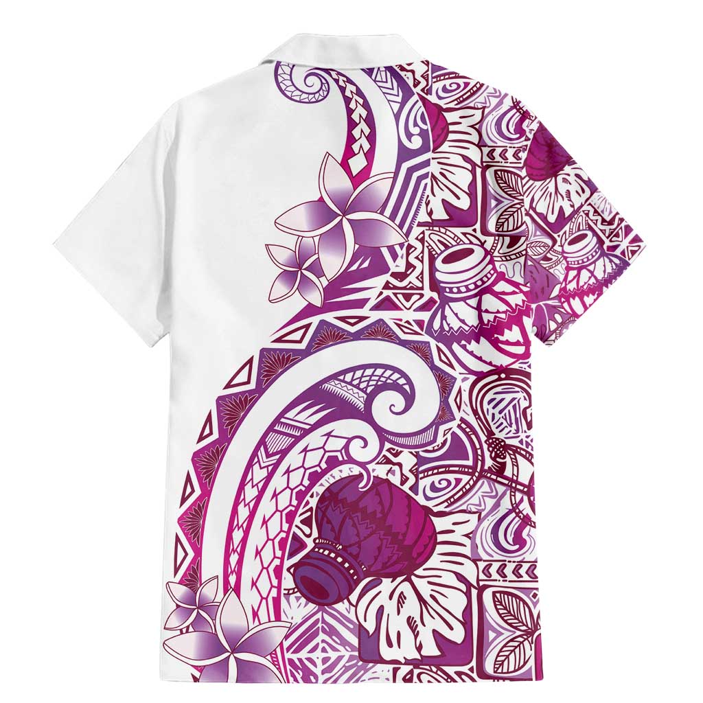 Aloha Hawaii Tapa Family Matching Mermaid Dress and Hawaiian Shirt Vibrant Fuchsia Hawaiian Ipu LT7 - Polynesian Pride