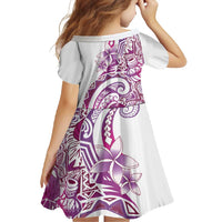 Aloha Hawaii Tapa Family Matching Off Shoulder Maxi Dress and Hawaiian Shirt Vibrant Fuchsia Hawaiian Ipu LT7 - Polynesian Pride