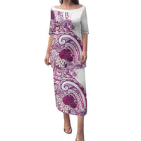 Aloha Hawaii Tapa Family Matching Puletasi and Hawaiian Shirt Vibrant Fuchsia Hawaiian Ipu LT7 Mom's Dress Fuchsia - Polynesian Pride