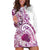 Aloha Hawaii Tapa Hoodie Dress Vibrant Fuchsia Hawaiian Ipu - Polynesian Pride