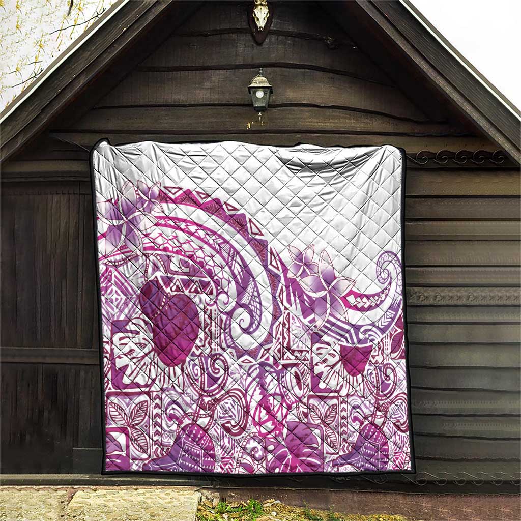 Aloha Hawaii Tapa Quilt Vibrant Fuchsia Hawaiian Ipu - Polynesian Pride