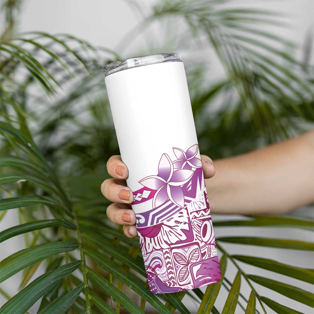 Aloha Hawaii Tapa Skinny Tumbler Vibrant Fuchsia Hawaiian Ipu LT7 - Polynesian Pride