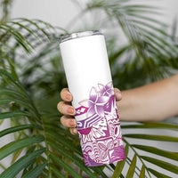 Aloha Hawaii Tapa Skinny Tumbler Vibrant Fuchsia Hawaiian Ipu LT7 - Polynesian Pride
