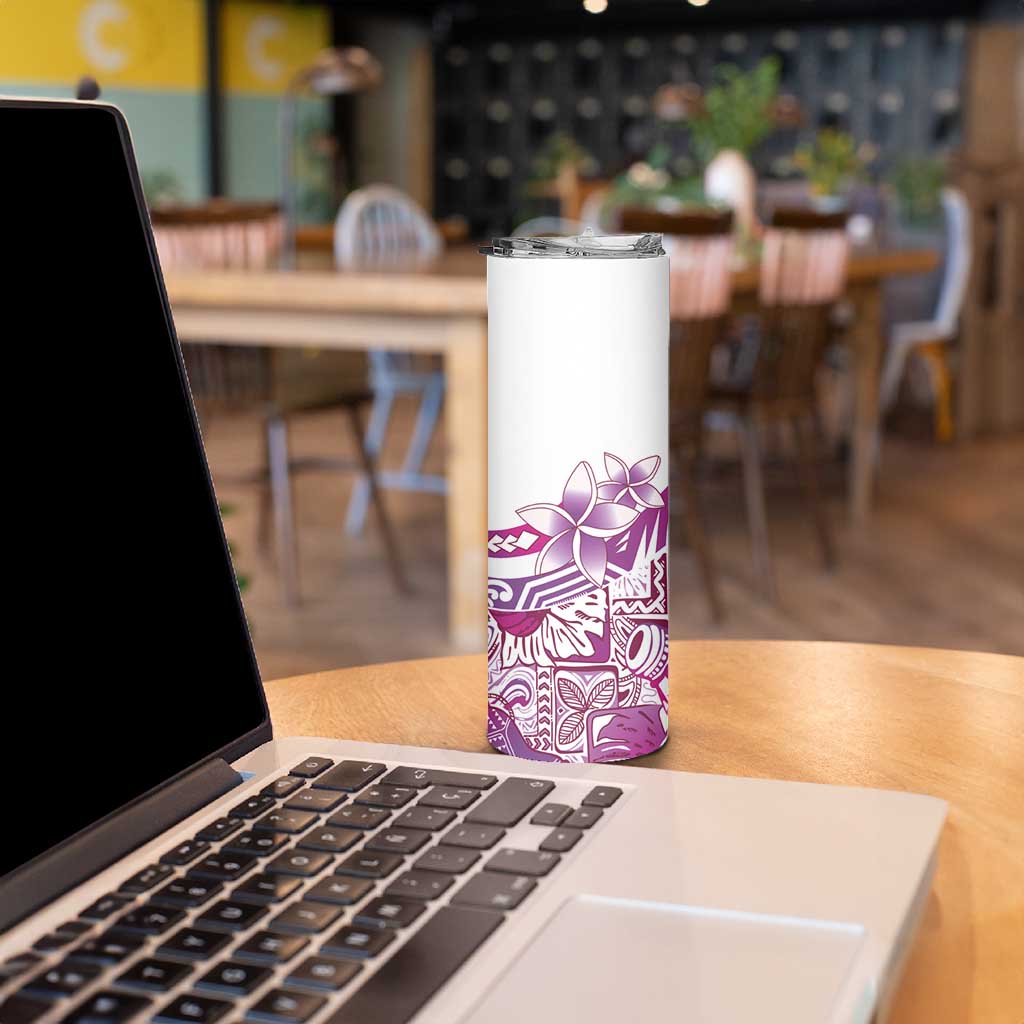 Aloha Hawaii Tapa Skinny Tumbler Vibrant Fuchsia Hawaiian Ipu LT7 - Polynesian Pride