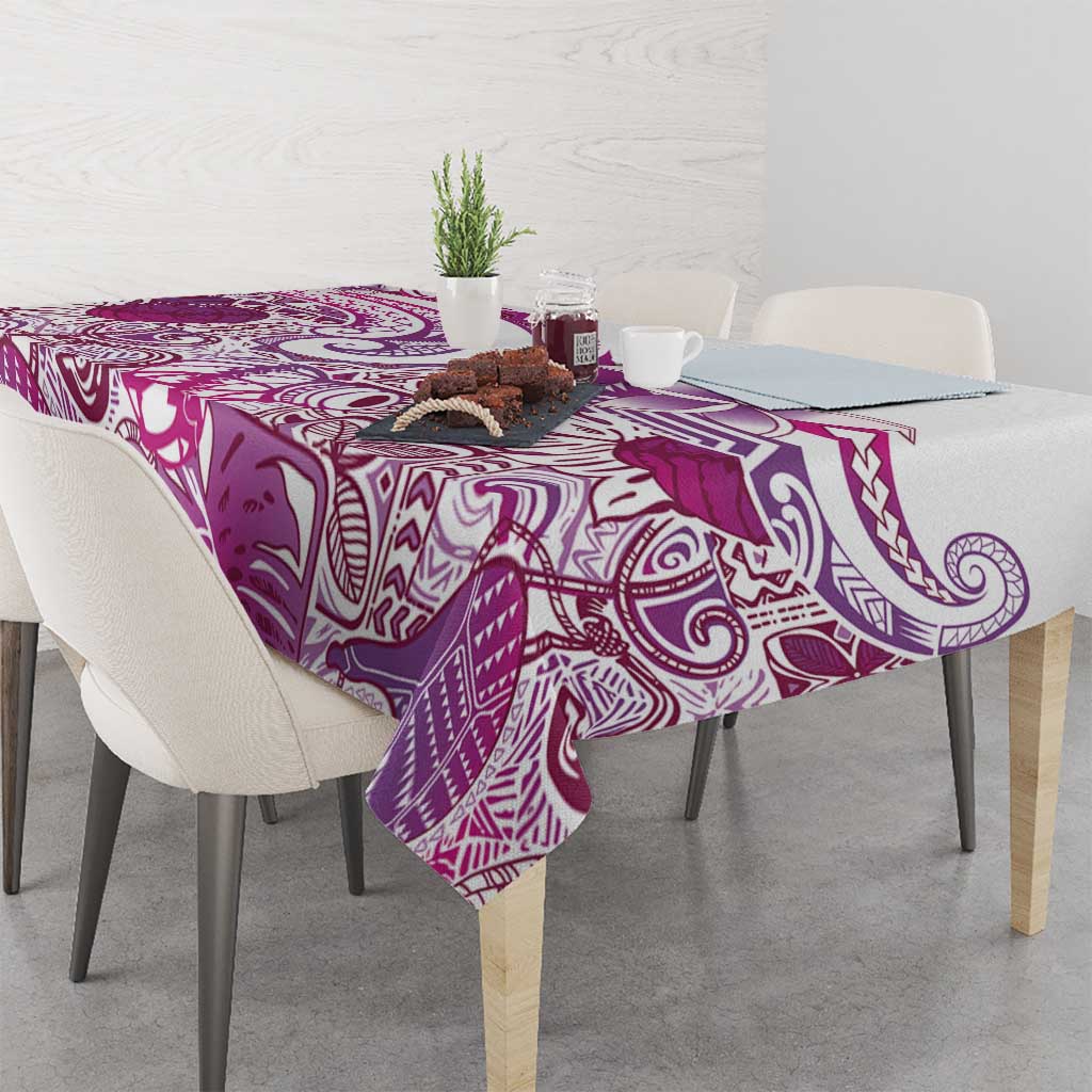 Aloha Hawaii Tapa Tablecloth Vibrant Fuchsia Hawaiian Ipu LT7 - Polynesian Pride
