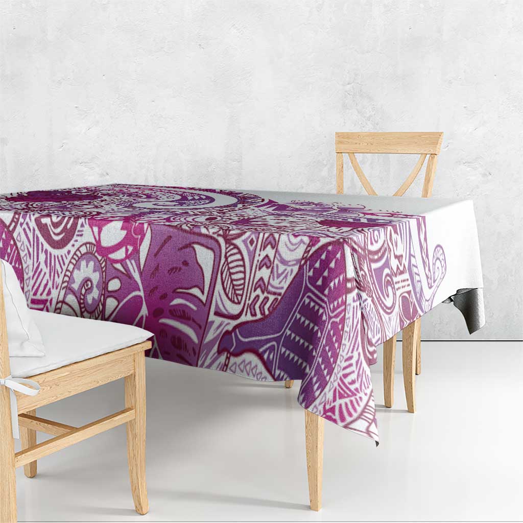 Aloha Hawaii Tapa Tablecloth Vibrant Fuchsia Hawaiian Ipu LT7 - Polynesian Pride