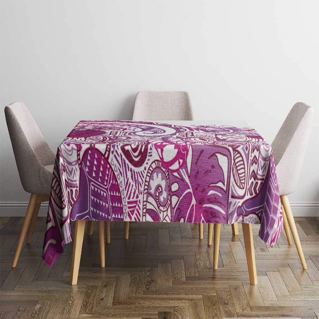 Aloha Hawaii Tapa Tablecloth Vibrant Fuchsia Hawaiian Ipu LT7 - Polynesian Pride