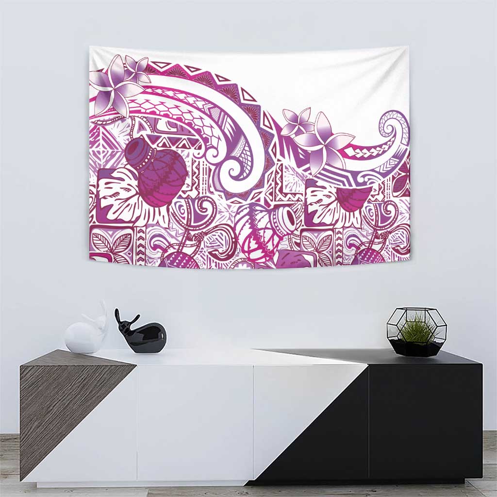 Aloha Hawaii Tapa Tapestry Vibrant Fuchsia Hawaiian Ipu - Polynesian Pride