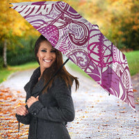 Aloha Hawaii Tapa Umbrella Vibrant Fuchsia Hawaiian Ipu - Polynesian Pride