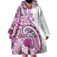 Aloha Hawaii Tapa Wearable Blanket Hoodie Vibrant Fuchsia Hawaiian Ipu LT7 - Polynesian Pride