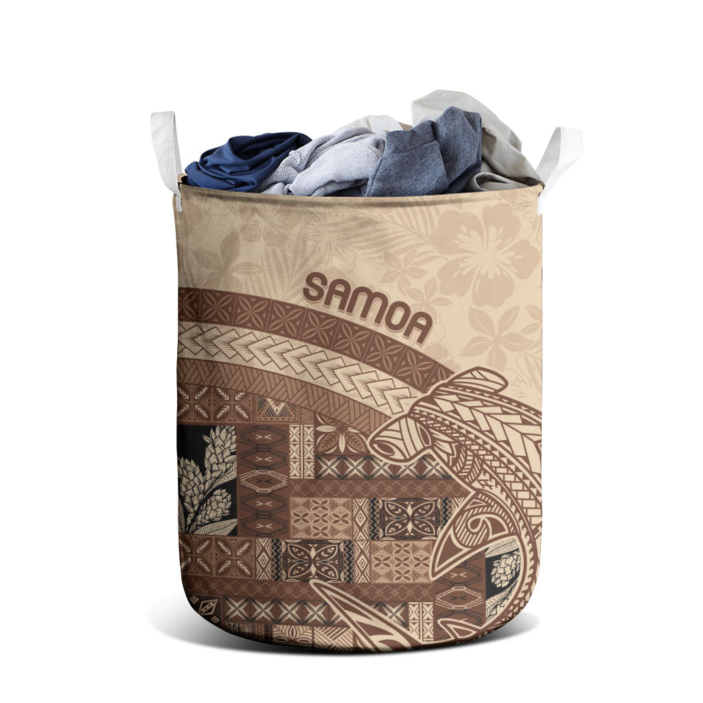 Samoa Mamanu Siapo Mocha Laundry Basket Tatau Malie LT7 - Polynesian Pride