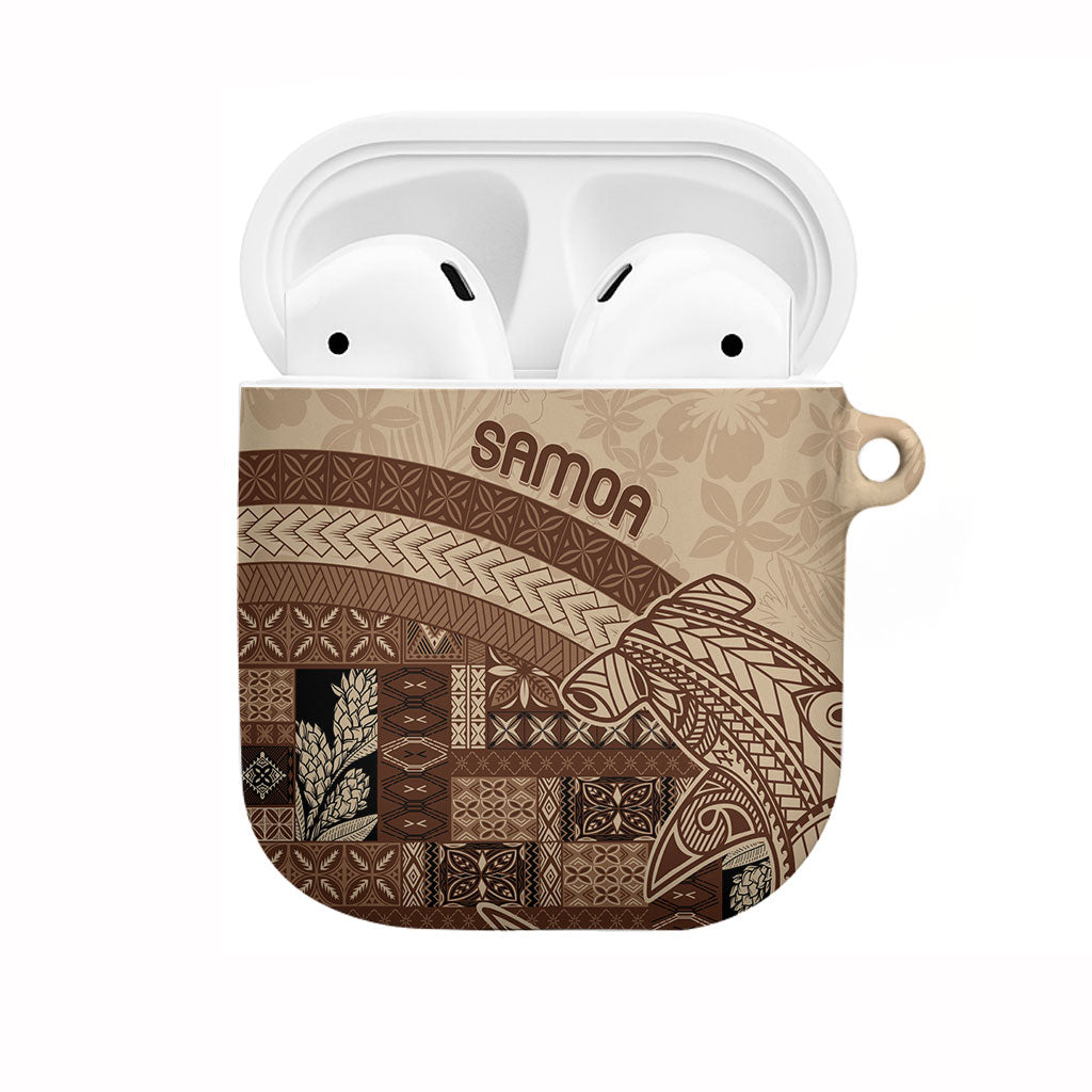 Samoa Mamanu Siapo Mocha AirPods Case Tatau Malie LT7 Beige - Polynesian Pride