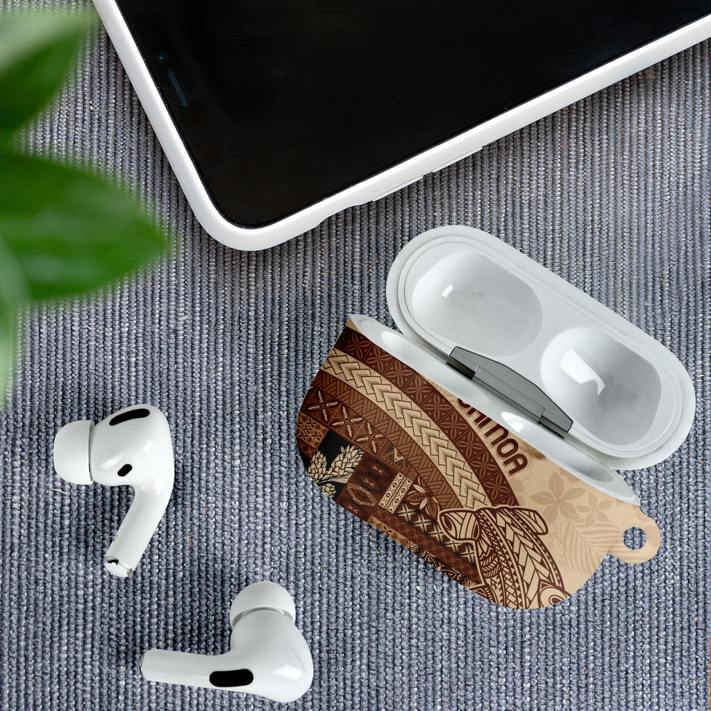Samoa Mamanu Siapo Mocha AirPods Case Tatau Malie LT7 - Polynesian Pride