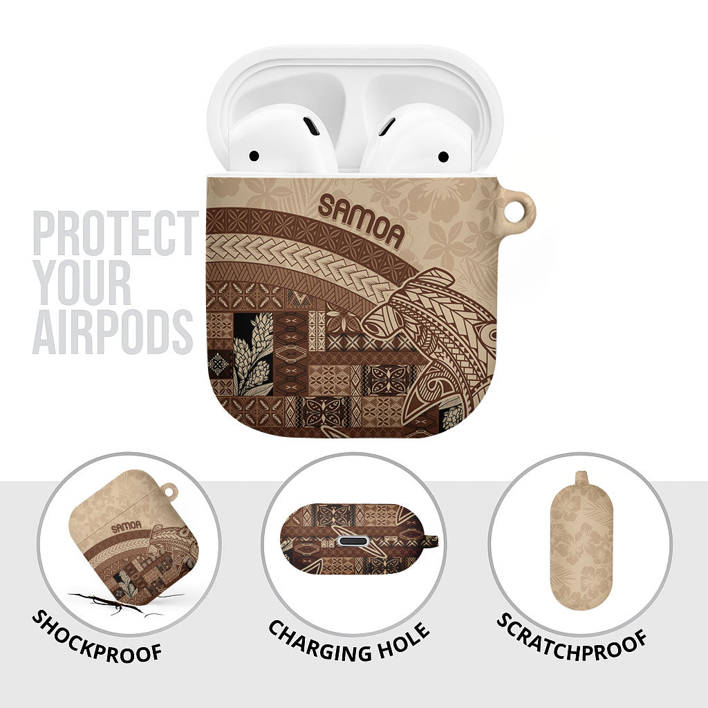 Samoa Mamanu Siapo Mocha AirPods Case Tatau Malie LT7 - Polynesian Pride