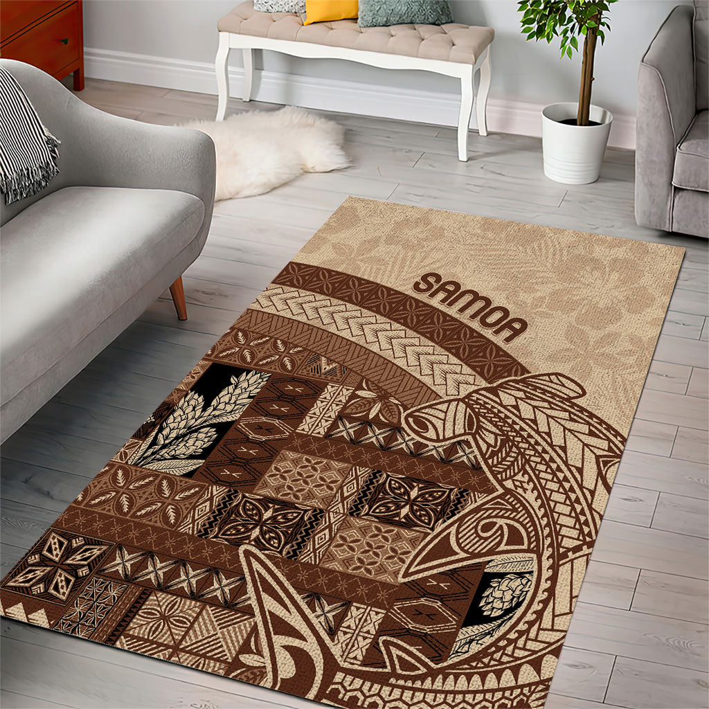 Samoa Mamanu Siapo Mocha Area Rug Tatau Malie LT7 - Polynesian Pride