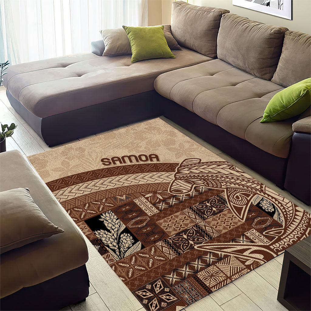 Samoa Mamanu Siapo Mocha Area Rug Tatau Malie LT7 - Polynesian Pride