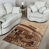 Samoa Mamanu Siapo Mocha Area Rug Tatau Malie LT7 - Polynesian Pride