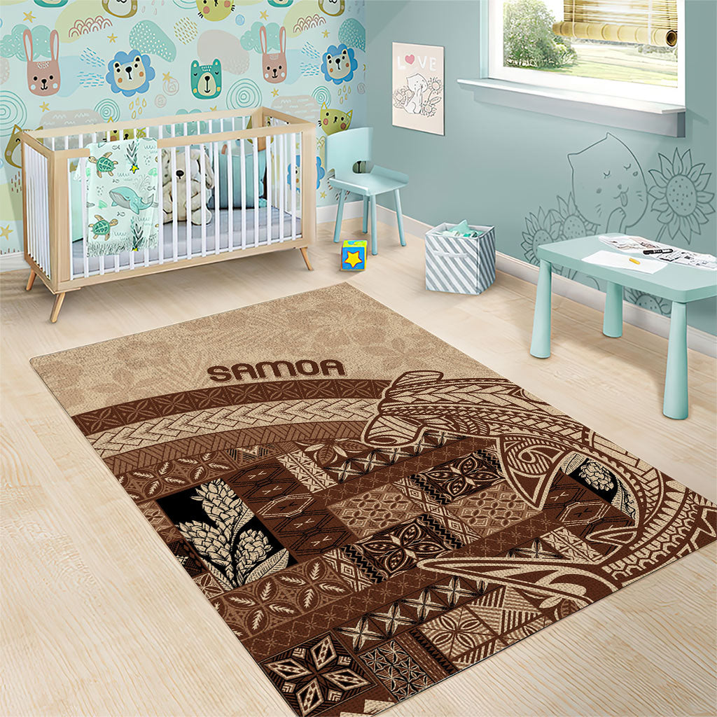 Samoa Mamanu Siapo Mocha Area Rug Tatau Malie LT7 - Polynesian Pride