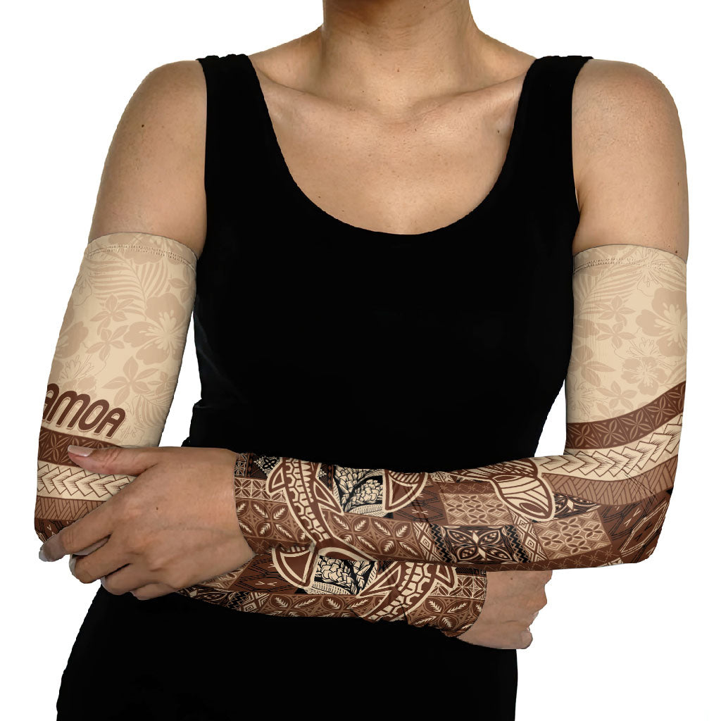 Samoa Mamanu Siapo Mocha Arm Sleeves Tatau Malie LT7 - Polynesian Pride