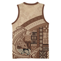 Samoa Mamanu Siapo Mocha Basketball Jersey Tatau Malie LT7 - Polynesian Pride
