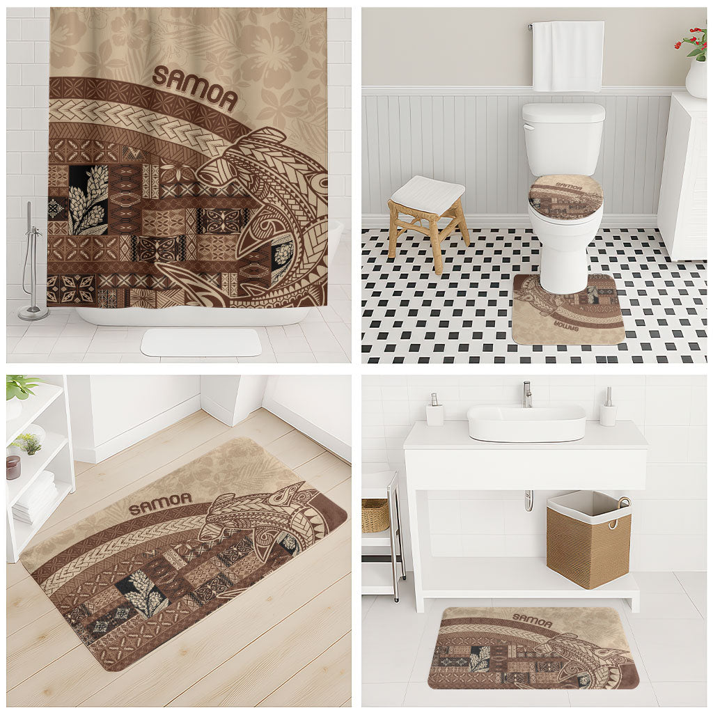 Samoa Mamanu Siapo Mocha Bathroom Set Tatau Malie LT7 - Polynesian Pride