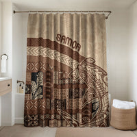 Samoa Mamanu Siapo Mocha Bathroom Set Tatau Malie LT7 Shower Curtain Only Beige - Polynesian Pride