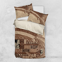 Samoa Mamanu Siapo Mocha Bedding Set Tatau Malie LT7 US Twin 172cm x 218cm Beige - Polynesian Pride
