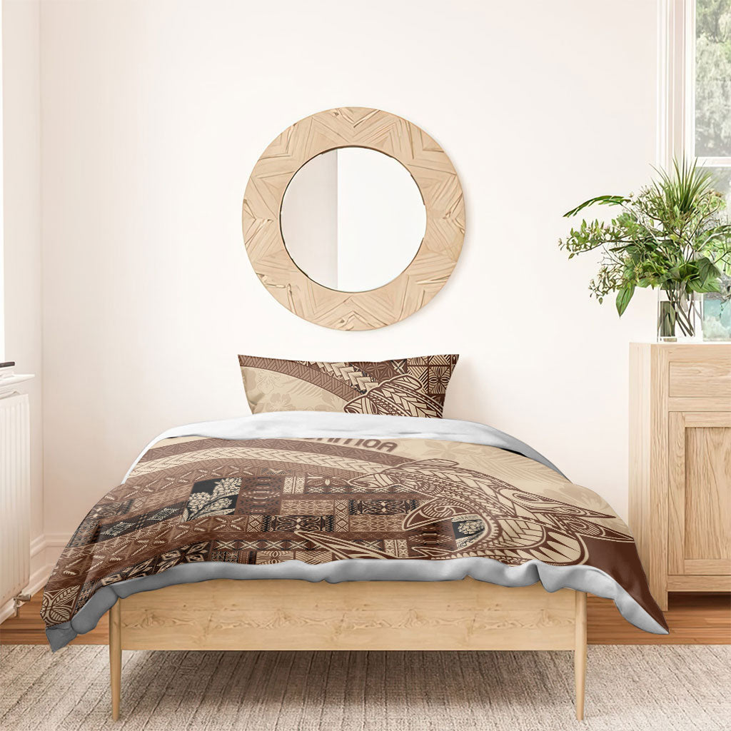 Samoa Mamanu Siapo Mocha Bedding Set Tatau Malie LT7 - Polynesian Pride