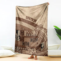 Samoa Mamanu Siapo Mocha Blanket Tatau Malie LT7 - Polynesian Pride