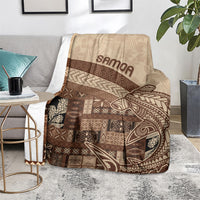Samoa Mamanu Siapo Mocha Blanket Tatau Malie LT7 - Polynesian Pride