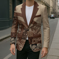 Samoa Mamanu Siapo Mocha Blazer Tatau Malie LT7 - Polynesian Pride