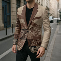 Samoa Mamanu Siapo Mocha Blazer Tatau Malie LT7 - Polynesian Pride