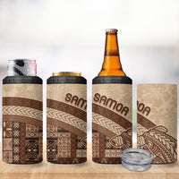 Samoa Mamanu Siapo Mocha 4 in 1 Can Cooler Tumbler Tatau Malie LT7 - Polynesian Pride