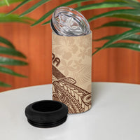 Samoa Mamanu Siapo Mocha 4 in 1 Can Cooler Tumbler Tatau Malie LT7 - Polynesian Pride