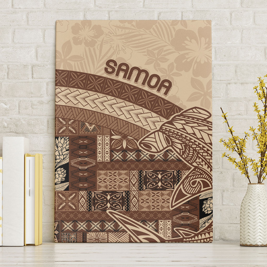 Samoa Mamanu Siapo Mocha Canvas Wall Art Tatau Malie LT7 Without Frame Beige - Polynesian Pride