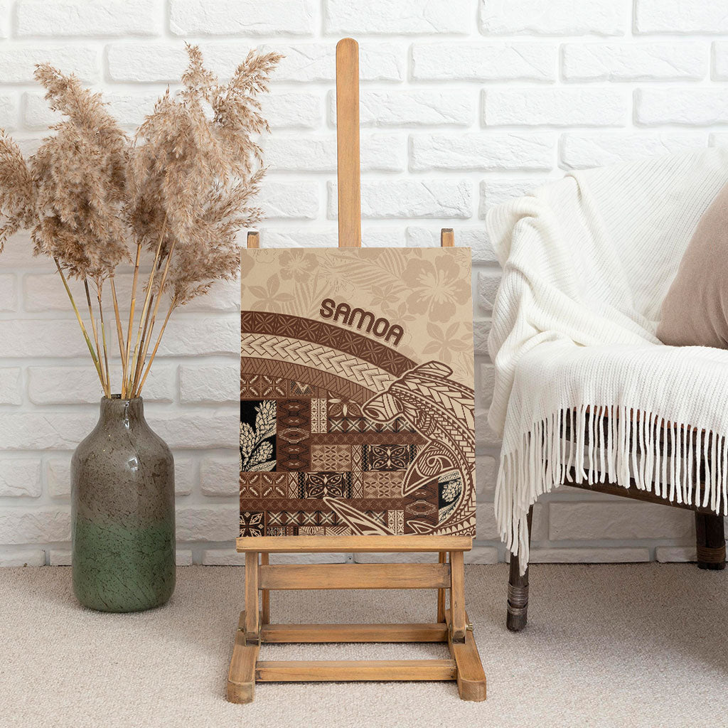 Samoa Mamanu Siapo Mocha Canvas Wall Art Tatau Malie LT7 - Polynesian Pride
