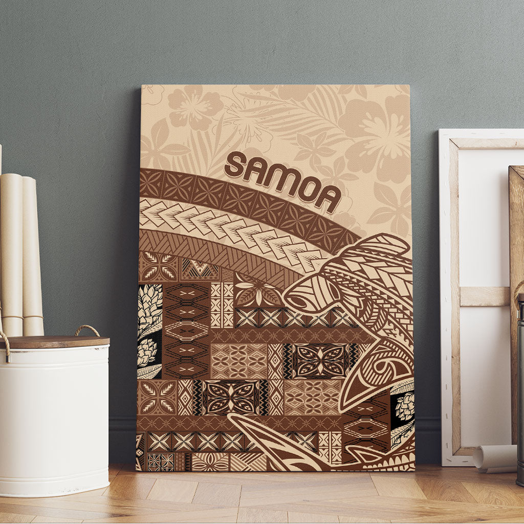 Samoa Mamanu Siapo Mocha Canvas Wall Art Tatau Malie LT7 - Polynesian Pride