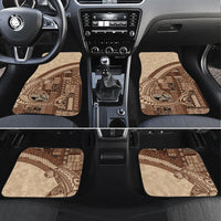 Samoa Mamanu Siapo Mocha Car Mats Tatau Malie LT7 Set 4pcs Beige - Polynesian Pride