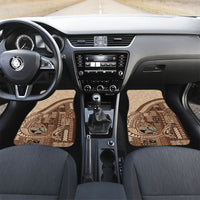 Samoa Mamanu Siapo Mocha Car Mats Tatau Malie LT7 Set 2pcs - Front Beige - Polynesian Pride