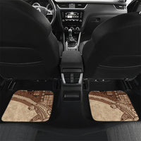 Samoa Mamanu Siapo Mocha Car Mats Tatau Malie LT7 Set 2pcs - Back Beige - Polynesian Pride