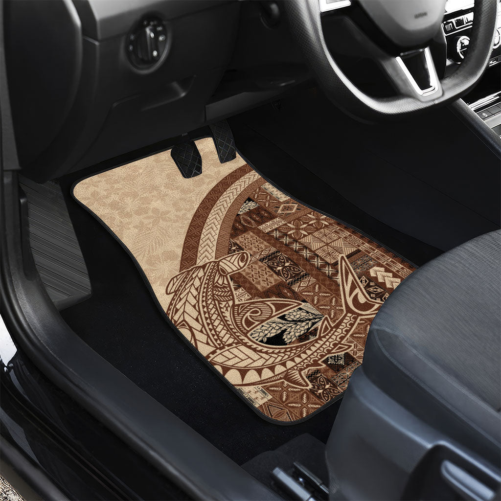 Samoa Mamanu Siapo Mocha Car Mats Tatau Malie LT7 - Polynesian Pride