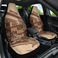 Samoa Mamanu Siapo Mocha Car Seat Cover Tatau Malie LT7 One Size Beige - Polynesian Pride