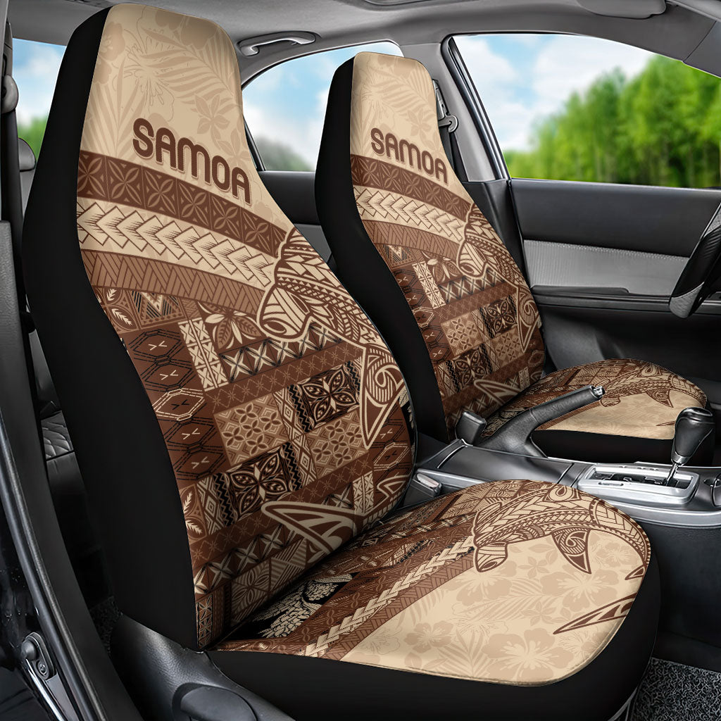 Samoa Mamanu Siapo Mocha Car Seat Cover Tatau Malie LT7 - Polynesian Pride
