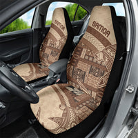 Samoa Mamanu Siapo Mocha Car Seat Cover Tatau Malie LT7 - Polynesian Pride
