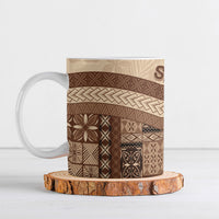 Samoa Mamanu Siapo Mocha Ceramic Mug Tatau Malie LT7 Beige - Polynesian Pride